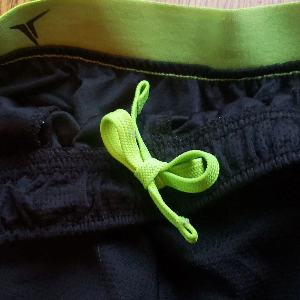 Old Navy Dry Fit Youth 14/16 Black Neon Accent Athletic Shorts‎ Youth Male